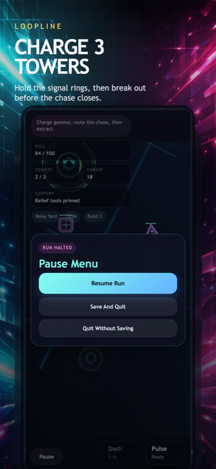 Hold three relay towers while the camera pulls wider