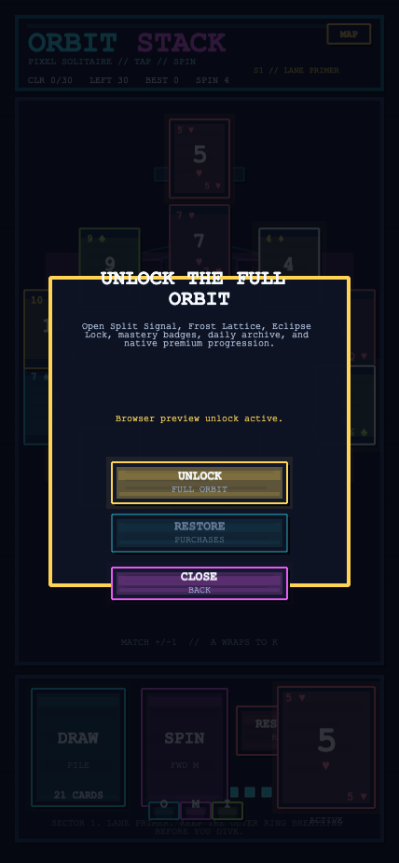 Unlock the full orbit with a single one-time purchase